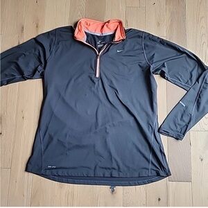 Nike Dri-FIT Dark Gray and Coral Running Top womens XL EUC